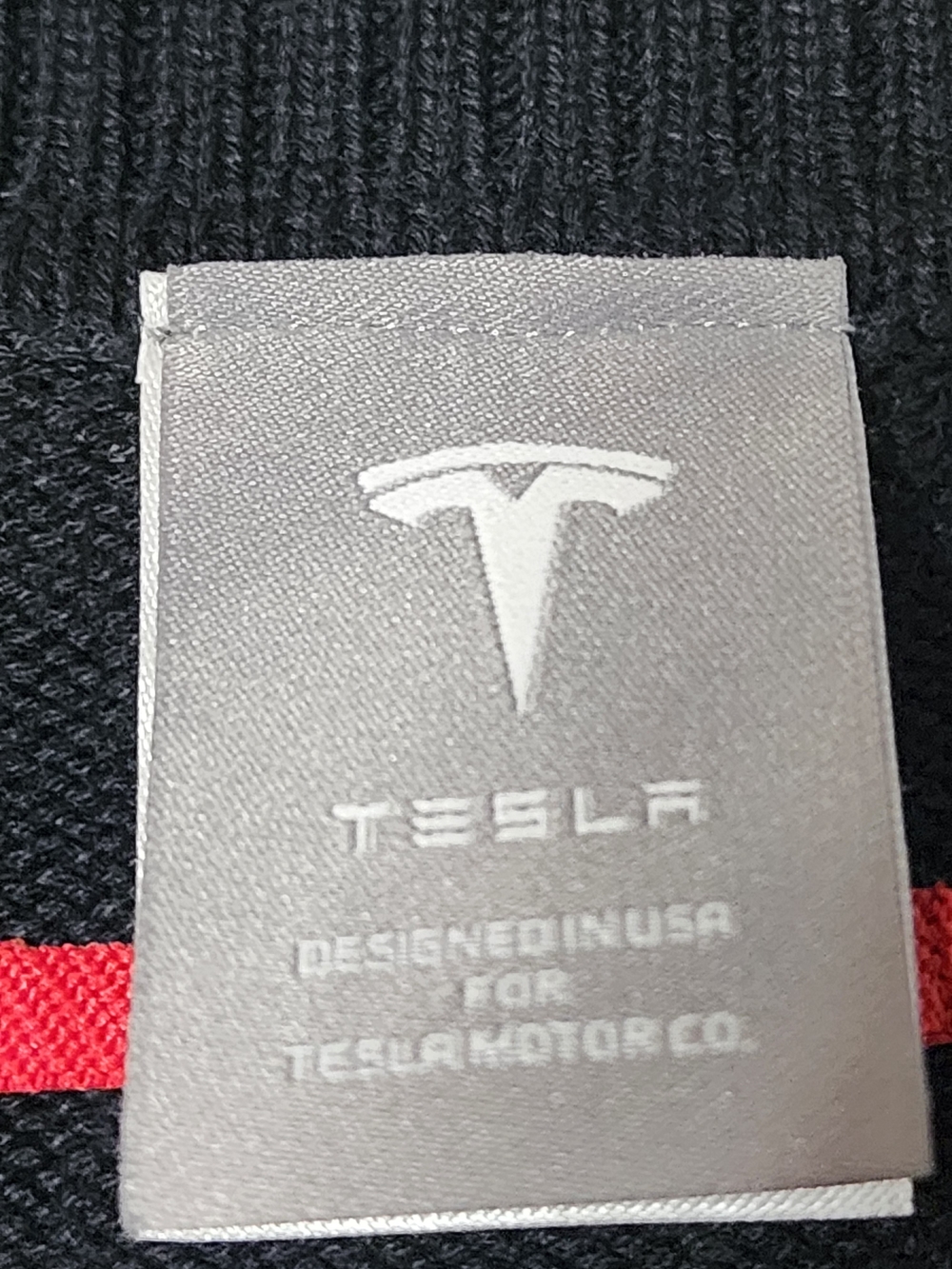 Tesla Men's Dark Blue Button-Front V-Neck Cardigan with White Logo - Picture 3 of 6